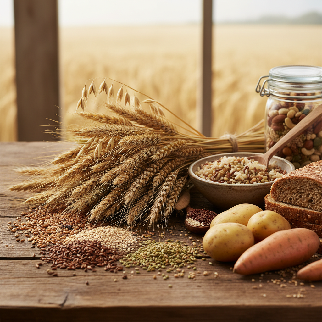 Darstellung von Vollkorngetreide in natürlicher Form